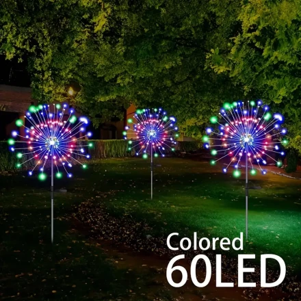 Solar Fireworks Light For Outdoor Use With 8 Lighting Modes, Suitable For Garden, Yard, Pathway, Parties, Wedding Decorations - Cold White/warm White/colorful Festival Decorative Lights Smart Lights