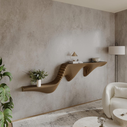 Stylish wooden shelf