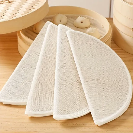Steamer Mat for Buns, Mantou Mat, Kitchen Steamer Cloth, Steamer Net Liner, Reusable Non-Stick Round Dumpling And Bread Steaming Mat.