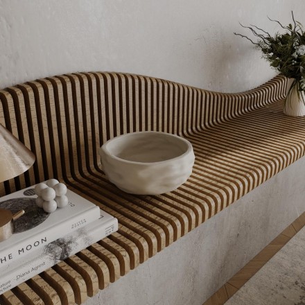 Stylish wooden shelf