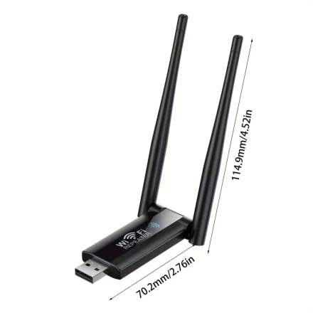 1pc 300Mbps Dual Band 2.4GHz USB WiFi Repeater Extender - Long Range Signal Amplifier Network Card Adapter with RouterOS, Internal Antenna, Application Control for Whole Home Coverage