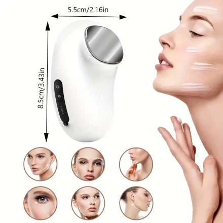 2-in-1 face massager, 2 kinds of temperature can be adjusted, beautiful design of beans, with exhaust vents in the back, convenient USB charging model, feel the joy of ice and hot temperature, the ideal holiday gift for your girlfriend