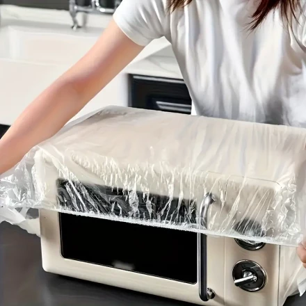10pcs Clear Disposable Dust Covers for Small Appliances - Perfect for Microwaves, Rice Cookers, Vacuum Cleaners - Durable Plastic, Keeps Kitchen Clean & Hygienic, Microwave Cover