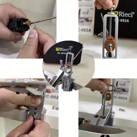 1st Generation RC002A Outdoor Portable Knife Sharpener, Adjustable Fixed Knife Sharpening Angle of 15~30°, Rotatable 360° Clip Holder