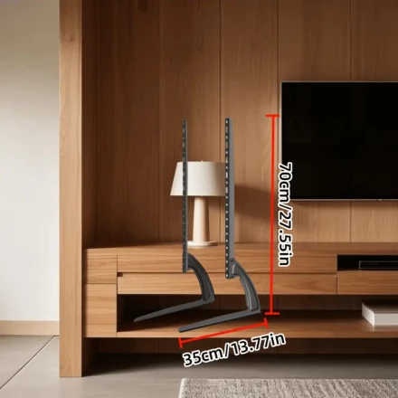 1pc Stainless Steel TV Floor Stand with Cable Management System - Adjustable Height, Built-In Cable Concealment for Neat Spaces, Solid Metal Frame for Sturdy Support, Ideal for Modern Living Rooms