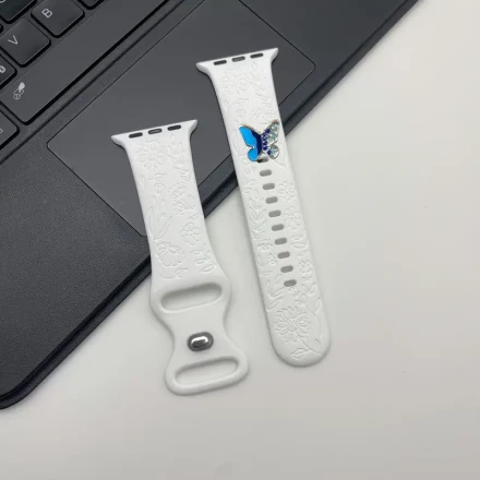 1pc Flower Sports Strap Waterproof Liquid Silicone Strap for 38/40/41/42/44/45/49mm, Compatible with Ultra/SE 2/9/8/7/6/5/4/3/2/1 Series. Comfortable and Durable Fashion Gift Choice