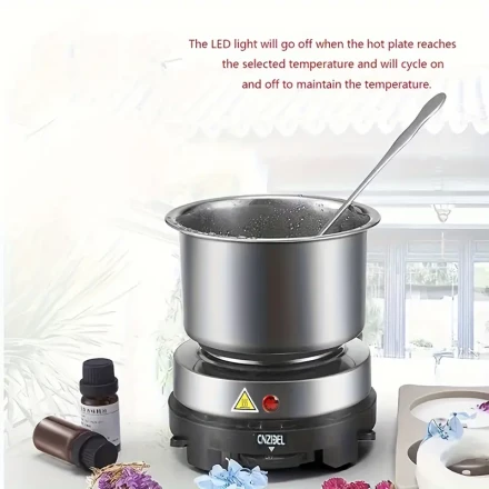 1pc Stainless Steel Mini Electric Stove, 500W Multifunctional Tea Maker with Push Button Control, European Standard Plug, 220-240V Power Supply, No Battery Required