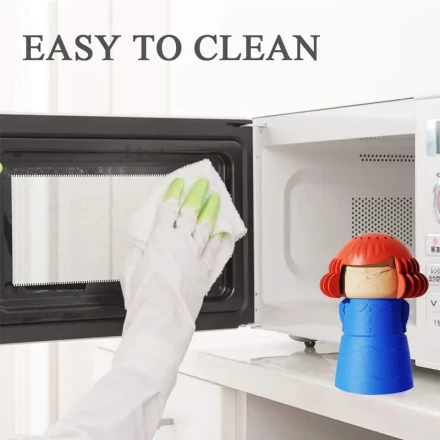 1pc Plastic Microwave Cleaner, Angry Kitchen Grandma, Reusable Steam Cleaner, Absorbs Odors Easily Cleans Appliances, Easy Clean, for Oven, Refrigerator, Kitchen, Remove Oil