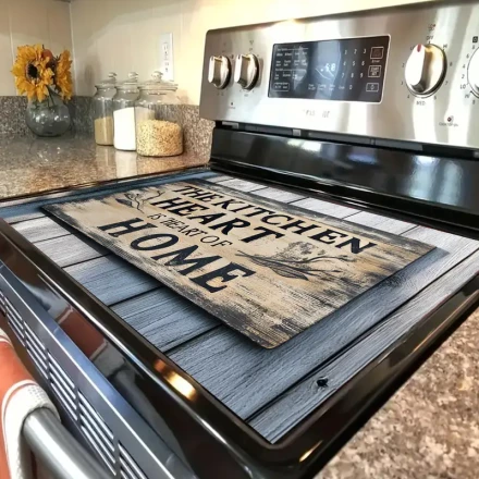 Integrated Stovetop Replacement Decor Kit 1pc High-Quality Stove Panel Shield - Heat-Resistant Gas Range Guard - Durable, Scratch-Proof, Perfect for Modern Kitchen Essentials