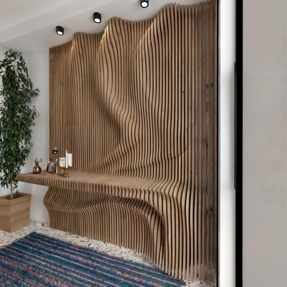 Parametric wall with a shelf