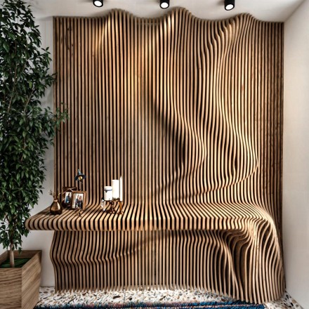 Parametric wall with a shelf