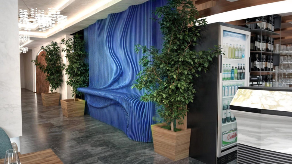 Parametric wall with a shelf