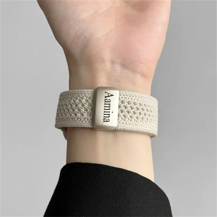 Personalized Stylish Nylon Braided Breathable Strap for Apple Watch 42mm 46mm 49 45 44 42 41 40 38 Men Women Bracelet Band for iWatch Series 10 9 8 SE 7 Holiday Gift Father's Day Gift