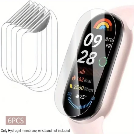 Set of 9/6/3 Hydrogel Screen Protectors for Xiaomi Mi Band 9, 8, 7 Pro, 6, 5, 4, 3 - Soft HD TPU Clear Anti-Scratch Film