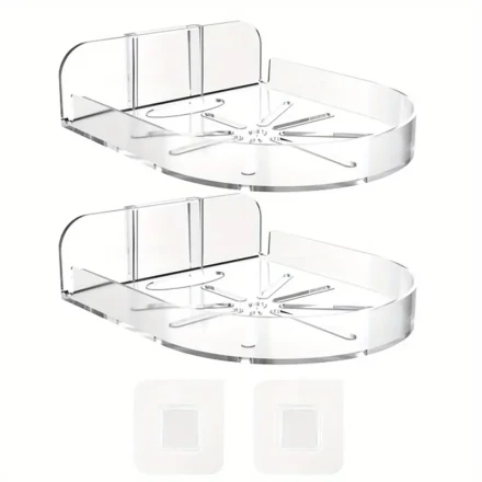 2pcs Wall Mounted Camera Bracket Stick-on, Floating Wall Shelf for Security Cameras, Adjustable Angle, No Drilling Required, ABS Material, Transparent Design, Suitable for Living Rooms, Outdoor Spaces, Bedrooms, and More, Camera Accessories