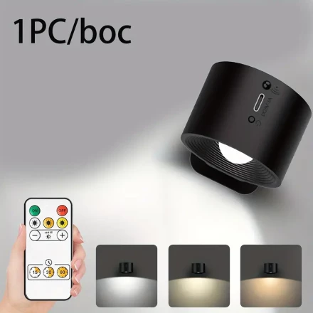 1/2pcs LED Wall Lights with Rechargeable Battery, 3 Adjustable Brightness Levels, 3 Color Temperatures, Touchpad Control, USB Charging, 360° Rotatable Magnetic Ball, Non-Waterproof, Suitable for Reading, Studying, Bedside, Hallways