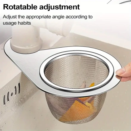 1pc Swan-Shaped Stainless Steel Kitchen Sink Strainer - Fine Mesh Drainage Basket with Hanging Design for Efficient Food Waste Separation, Household Chores Aid | Swanshaped Design | Stainless Steel Strainer, Kitchen Sink Drain Strainer