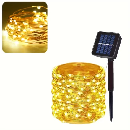 Solar LED Fairy Lights - 8 Modes, Super Bright Outdoor String Lights for Garden, Patio & Party Decorations (32m/22m/12m/7m)
