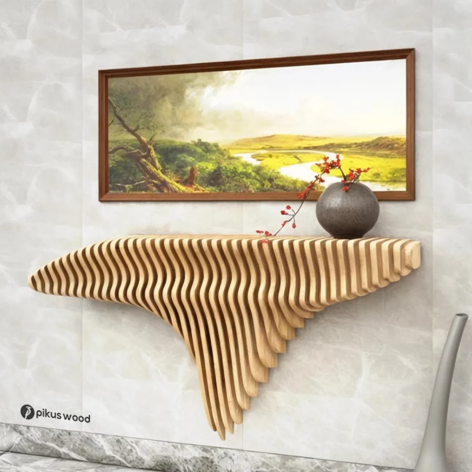 Parametric wall-mounted shelf