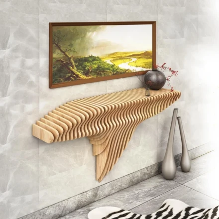 Parametric wall-mounted shelf