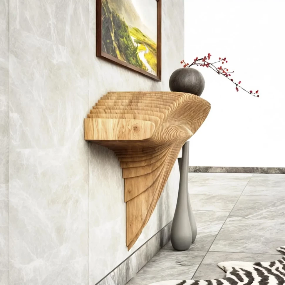 Parametric wall-mounted shelf