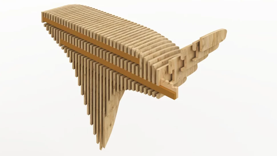 Parametric wall-mounted shelf