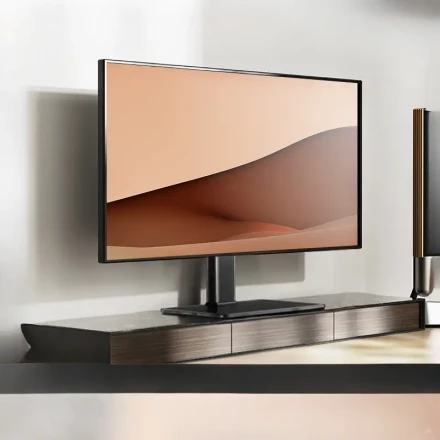 Universal Swivel TV Stand for 32–165.1 cm TVs, Height Adjustable Table Top TV Stand Mount with Tilt, Tempered Glass Base, Holds up to 54.43 KG