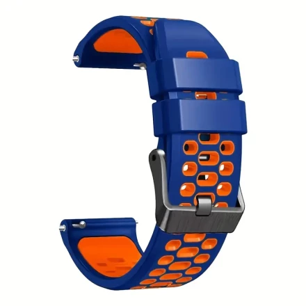 22mm Silicone Watch Straps with Push-Button Clasp for Huawei GT Series, Xiaomi Sport, Amazfit GTR, Garmin Forerunner, Zeblaze BTalk - Durable, Non-Battery, Multi-Color Options