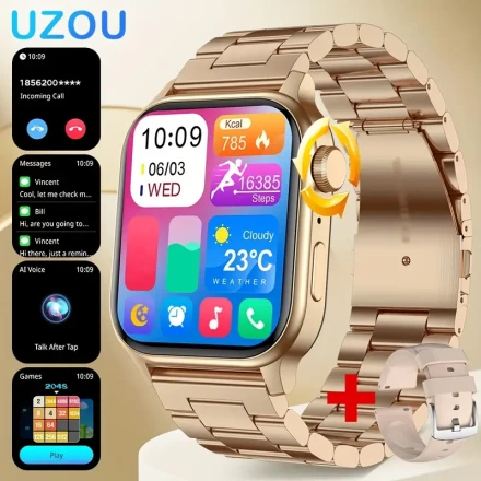 4.57 cm Smart Watch for Both Men And Women Featuring 123 Sports Modes, Wireless Calling, Notifications, Sleep Monitoring, Weather Updates, Ideal for Valentine'S Day