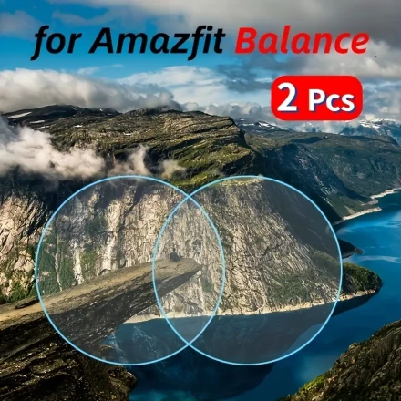 2-Pack Tempered Glass Screen Protector for Amazfit Balance - 9H Hardness, Anti-Fingerprint, Ultra HD Clear, Easy Install, Sensitive Touch Operation, Scratch Resistant - Smartwatch Accessories