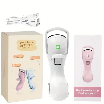 USB Rechargeable Mini Heated Eyelash Curler, Portable Electric Lash Tool with 180mAh Polymer Battery - HUZYI Beauty Device, HUZYI