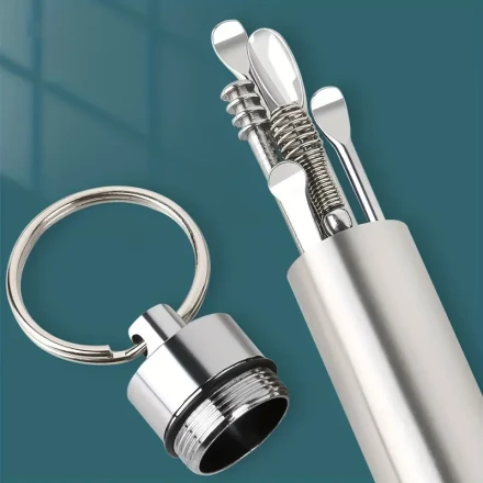 6pcs Stainless Steel Ear Cleaning Kit: Portable, Spiral Spring-Loaded Ear Pick Tools for Gentle & Effective On-the-Go Care