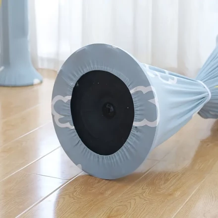 1pc Stretchable Polyester Fan Dust Cover, Elastic Full Wrap Protective Dustproof Fan Cover for Home Floor Standing Round Fans, Machine Washable, No Battery Required