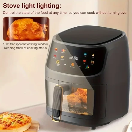 6L Large Capacity Air Fryer with Smart Cooking Programs - Touch Control, Multifunctional Electric Oven for Healthy Cooking, 220V