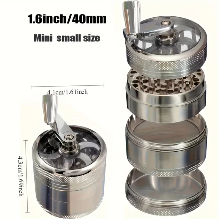 A Hand-Held Grinder - a Grain Mill, a Safe Spice And Herb Grinder, an Ultra-Fine Powder Dry Grain Crusher, a Manual Thickened Shredder, a Refined Pipe Grinder for Shredding Tobacco, a Mini Hand-Cranked Tobacco Grinding Tool.