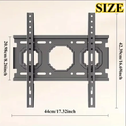 A Universal TV Mount, Ultra-Thin Fixed Wall Bracket for Tvs, Space-Saving, Suitable for 81.28-139.7 cm Displays, VESA 400X400Mm, Supports Up to 49.9KG, a Great Item for Home Use.
