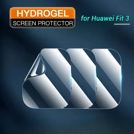 3pcs Hydrogel Screen Protector for Huawei Watch Fit 3 - Soft Film, Scratch Resistant, Easy Installation, High Clarity Smartwatch Display Protection
