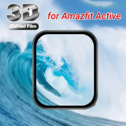 Amazfit Active Smartwatch Screen Protector, 3D Curved Edge, Full Coverage, Thermoplastic Polyurethane, 3H Hardness - 1 Pack