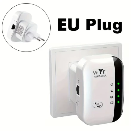 1pc OURLIFE WiFi Range Extender, 2.4GHz Single Band Internal Antenna, 1200Mbps Internet Booster with Ethernet LAN Port, European Standard Plug, Power Supply, Routeros Operating System