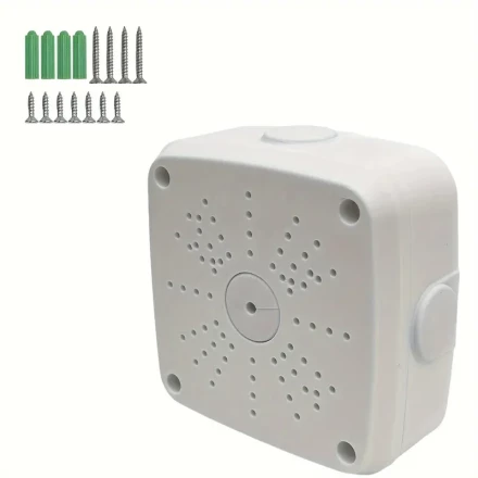 5-Inch CCTV Camera Base Mounting Box, Universal Plastic Waterproof Junction Box for Security Cameras, ABS Wall-Mounted Installation Support with Screws