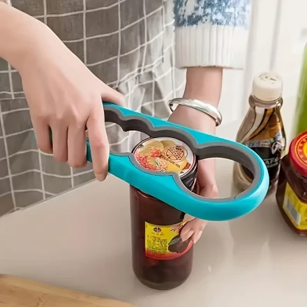 1pc Multi-Purpose 4-in-1 Can Opener, TPU Material, Non-Slip Grip, Manual Operation, with No Battery Required for Home Kitchen Use, Versatile Kitchen Tool | Dualcolor Design | TPU Construction