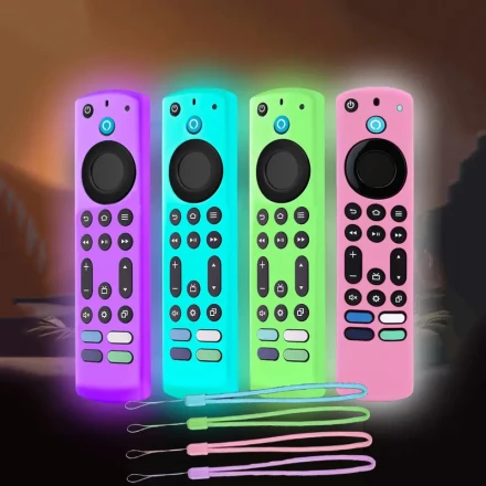 Luminous Silicone Remote Control Cover, Suitable for Fire TV 4K Max (2nd Generation)/Insignia/Pioneer/Omni QLED Series-Lightweight, Non-Slip, Shockproof, with Lanyard