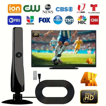 T126 Indoor Digital TV Antenna 2025 Model - Uncharged, No Battery Required, Enhanced Signal Reception for High Definition Broadcasts