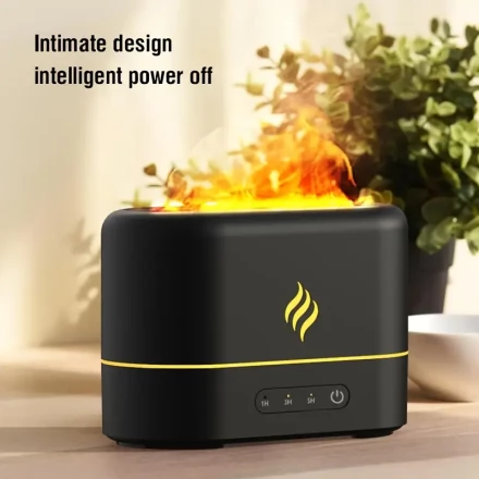 1pc USB-Powered Soundwave technology Humidifier with 7-Color Flame Effect & Aromatherapy - Essential Oil Diffuser, Modern Design for Bedroom & Travel, No Battery Needed
