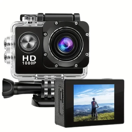 Ourlife HD 1080P Action Camera with Accessories, Rechargeable Battery, and Bike Mount - Ideal for Beach, Surfing, Skiing - Perfect Gift for Holidays & Birthdays, Thanksgiving, Halloween, Christmas