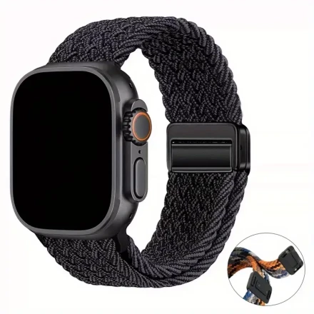 Applewatch Magnetic Snap Back Nylon Braid