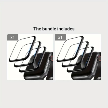 3pcs/Pack High Quality & Full Coverage Screen Protector (Curved Composite Film with Black Edge) Compatible with Apple Watch, Suitable for 38/40/42/41/45/49mm Size, Carbon Fiber Style