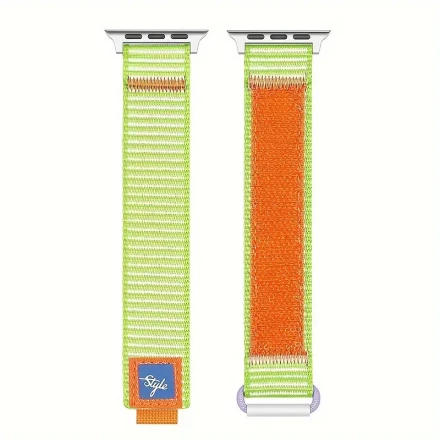 Nylon Smart Strap for Apple Watch Series 10/SE/9/8/7/6/5/4/3/2/1 Universal 38mm 40mm 41mm 42mm 44mm 45mm 46mm 49mm Colorful Fluorescent Suitable for Men, Women, Fashion, Braided, Soft, Breathable, Thin and Lightweight