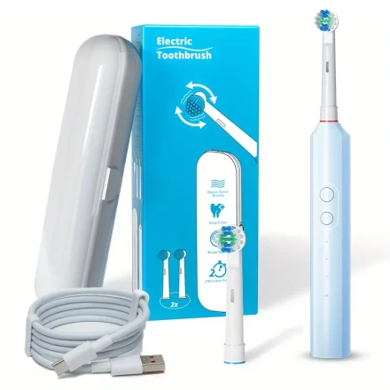 Orinatola Electric Toothbrush, 2 Brush Heads, Smart Timer, 3 Cleaning Modes, Round Head, USB Quick Charge,, Rechargeable Adult Electric Toothbrush, 600Mah Battery, 36V Or Below Voltage