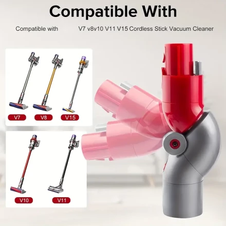 Easy-Access Low Reach Connector for vacuum brand V7/V8/V10/V11 - Quick Release, Extends Up to 97.54cm Under Furniture
